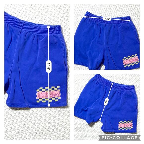 DAYDREAMER Hi- Frequency Sweat Sweat Short Puff Paint Graphic Pockets S - Picture 8 of 9